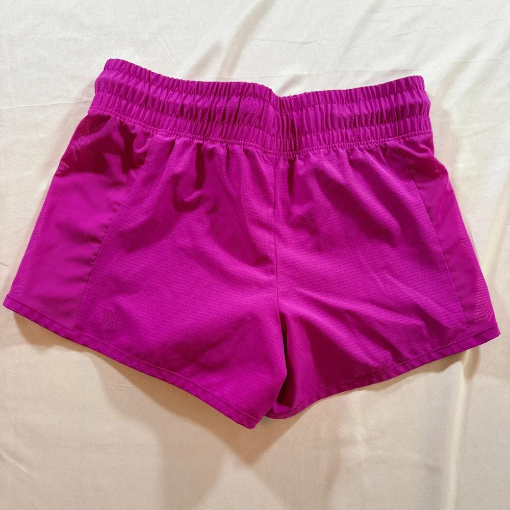 All in Motion Running Shorts Girls Large 10/12 Pink Athletic Gym Mesh Liner